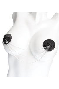 Coquette Satin Pasties with Connecting Chains in Black  from SexyShoes.com