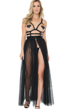 Satin Tulle Cage Dress