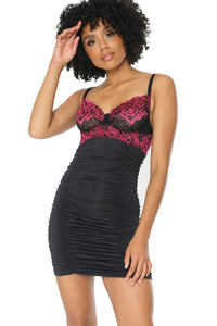 Coquette Scallop Lace Chemise in Black  from SexyShoes.com