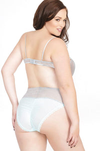 Scalloped High Waisted Lace Set | Plus Size-Lingerie Sets-Coquette-Blue-Q-SEXYSHOES.COM