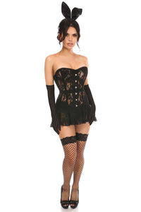 Daisy Corsets Sexy Black Bunny Corset Dress Costume in Black 