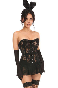 Daisy Corsets Sexy Black Bunny Corset Dress Costume in Black  from SexyShoes.com