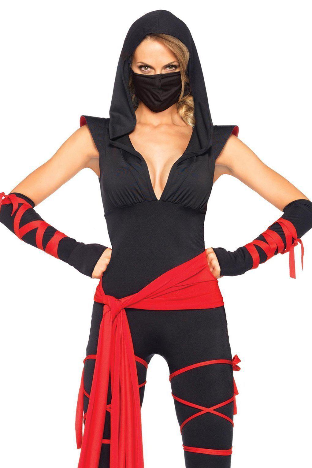 Sexy Deadly Ninja Costume-Villian Costumes-Leg Avenue-Black-S-SEXYSHOES.COM