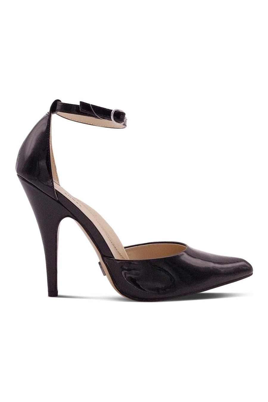 Sexyshoes Signature Ankle Strap D'Orsay Classic Pump in Black Patent