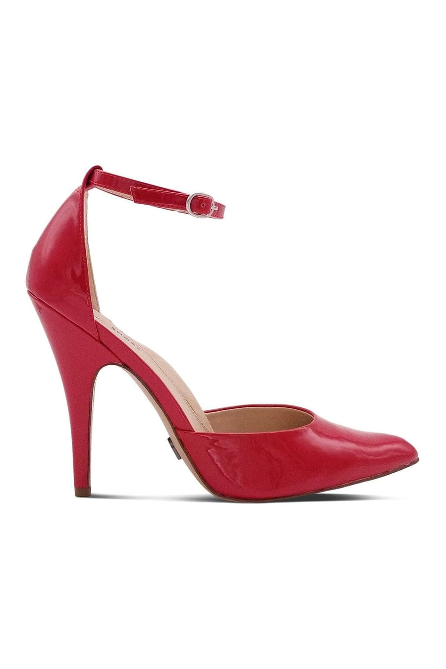 Sexyshoes Signature Ankle Strap D'Orsay Classic Pump in Red Patent