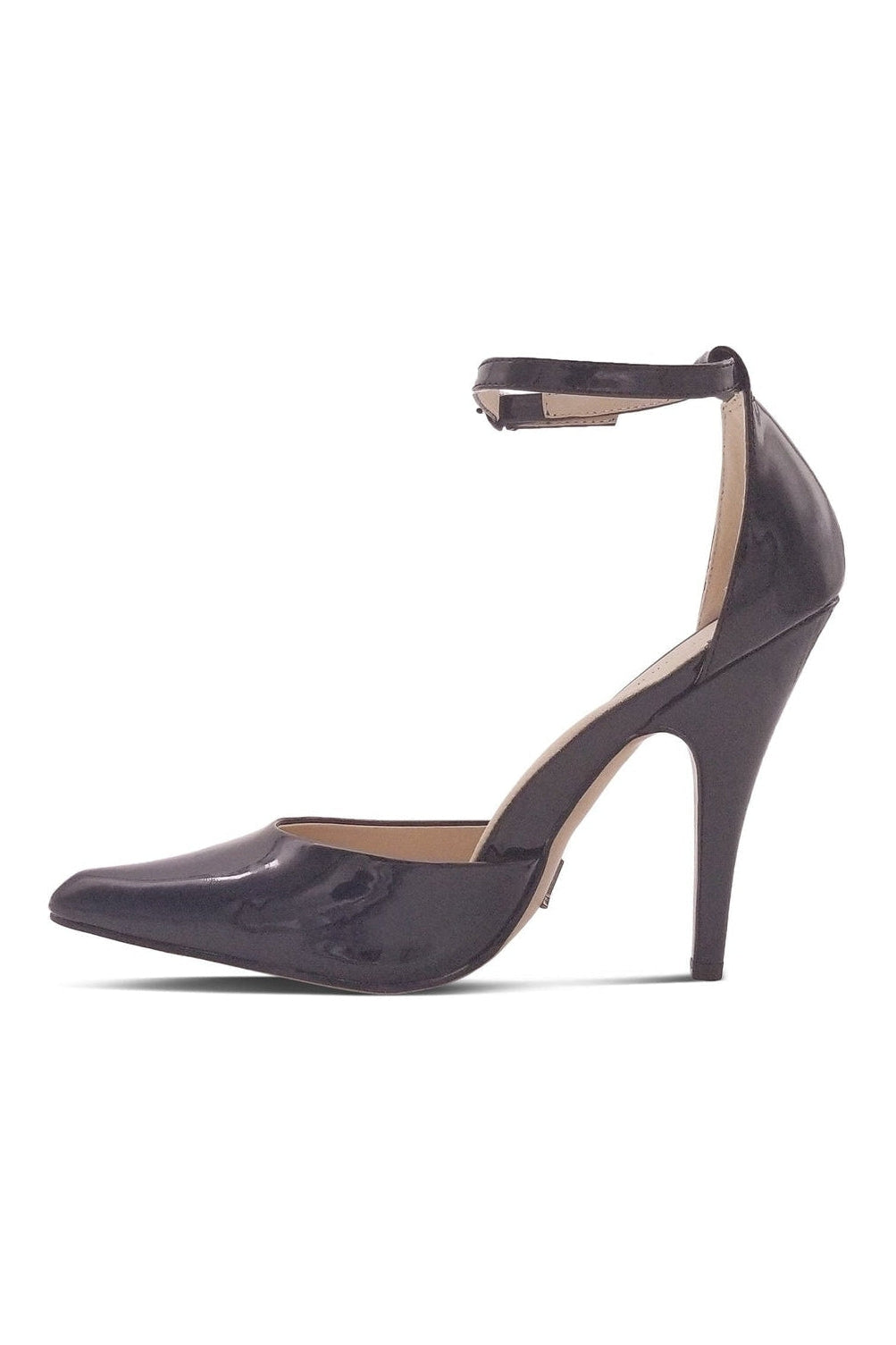 Sexyshoes Signature Ankle Strap D'Orsay Classic Pump in Black Patent