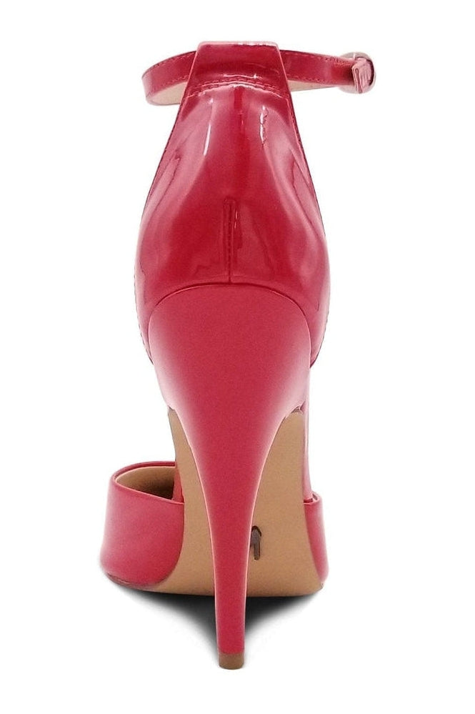 Sexyshoes Signature Ankle Strap D'Orsay Classic Pump in Red Patent