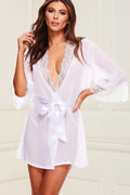 Sheer Chiffon & Lace Robe