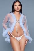 Sheer Marabou Robe