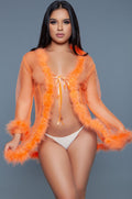 Sheer Marabou Robe
