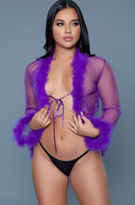 Sheer Marabou Robe