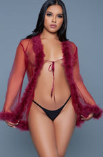Sheer Marabou Robe