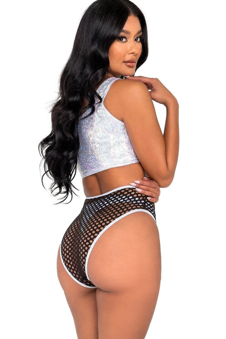 Shimmer Crop Top with Strap Detail