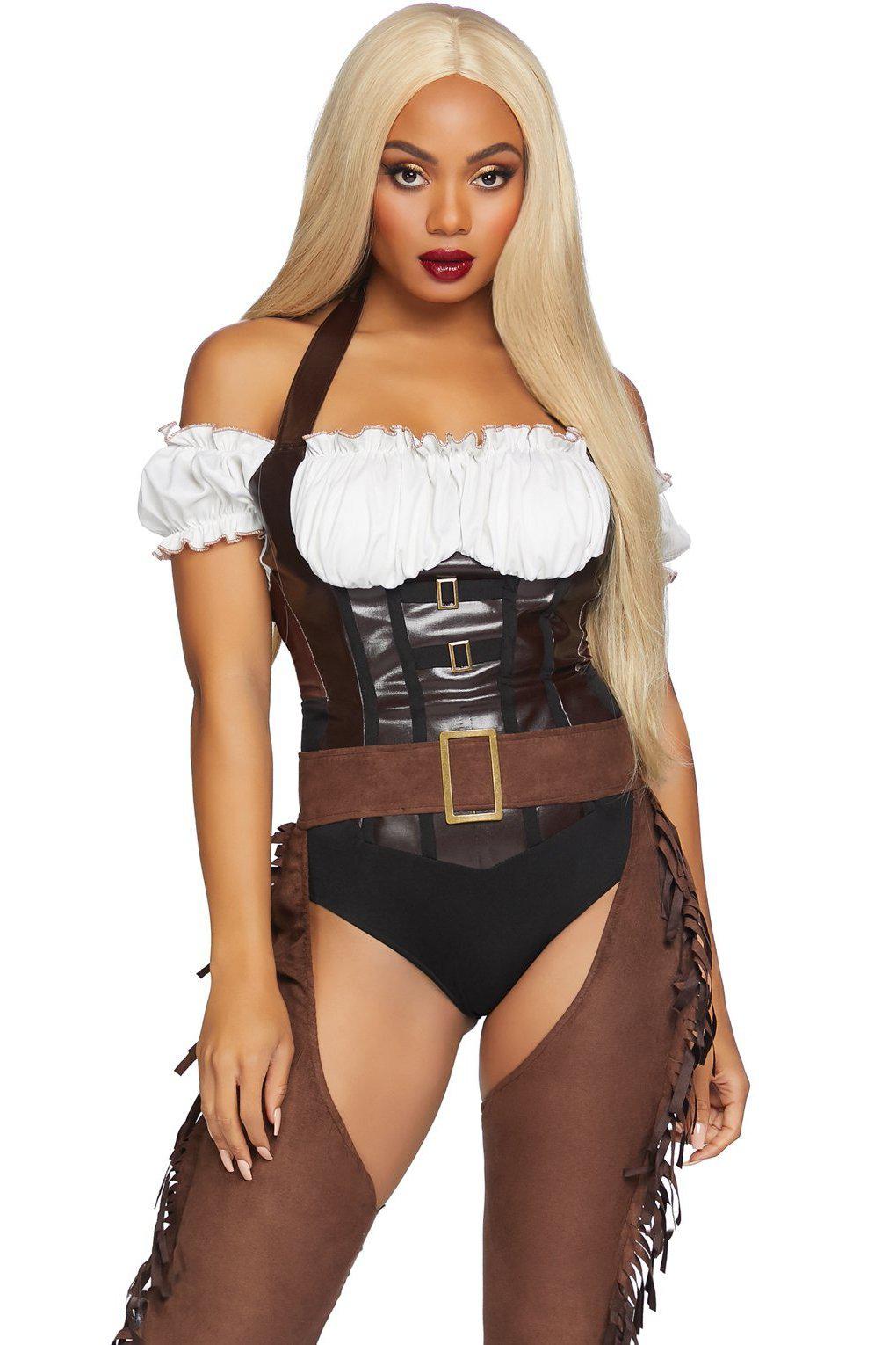 Shoot 'Em Up Cowgirl Costume-Western Costumes-Leg Avenue-Brown-S-SEXYSHOES.COM