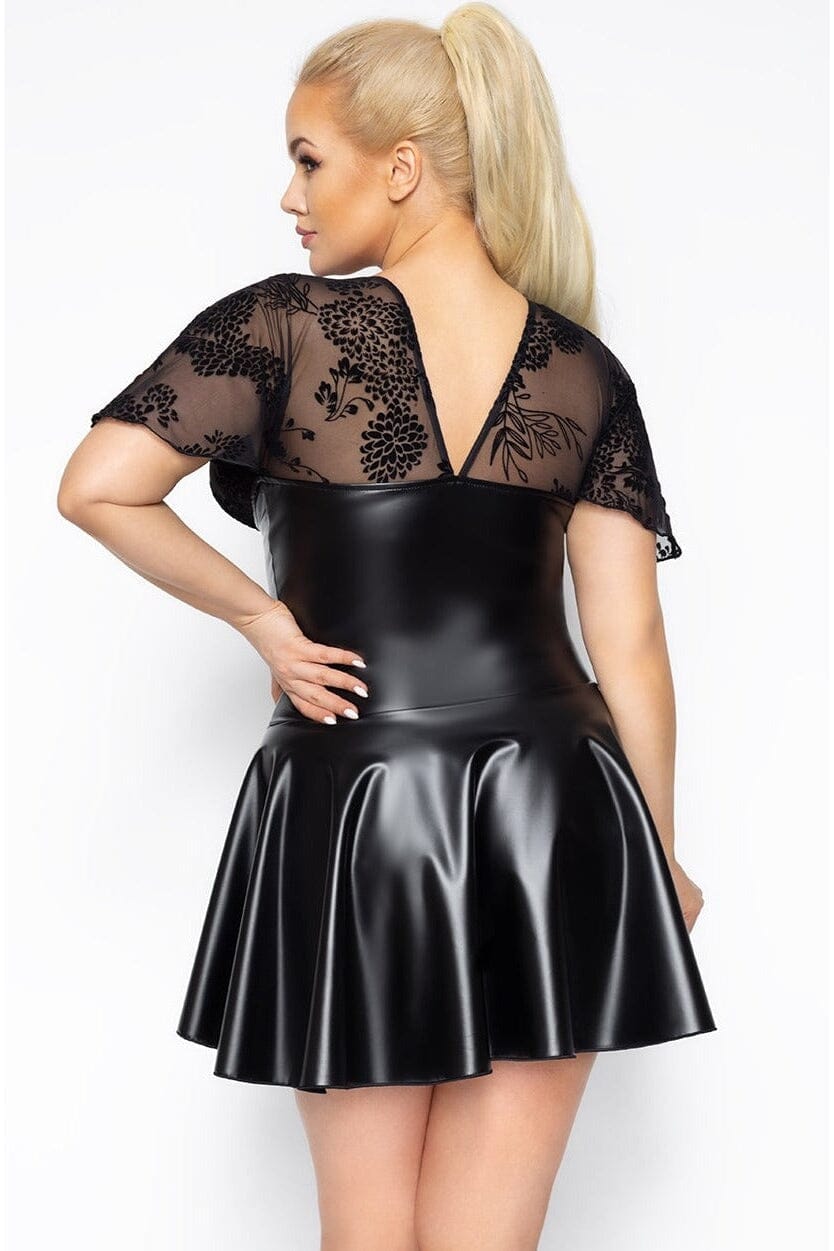 Short Dress With Frilly Sleeves-Fetish Dresses-Noir Handmade-SEXYSHOES.COM