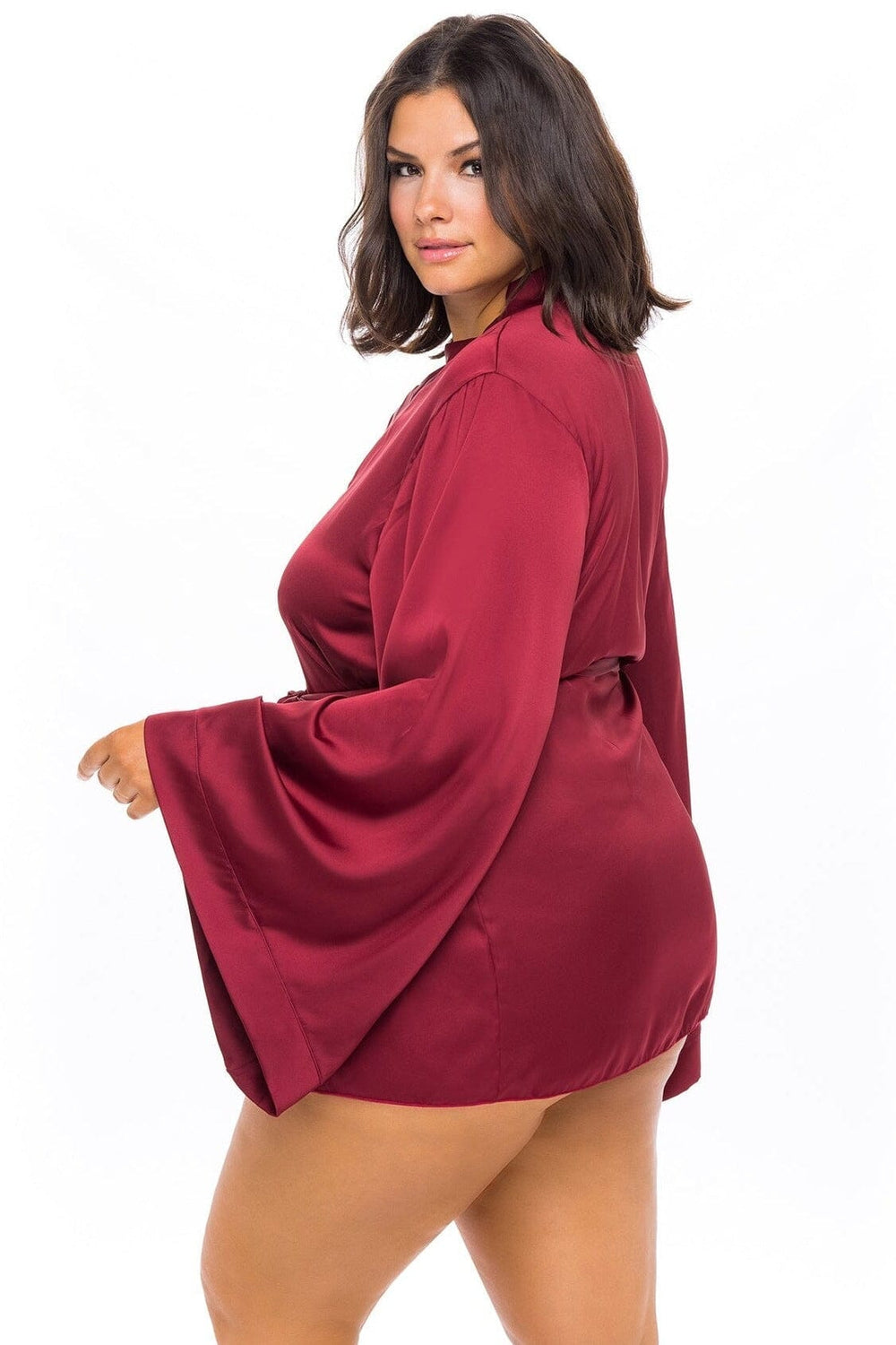 Short Wide Sleeved Robe-Gowns + Robes-Oh La La Cheri-SEXYSHOES.COM