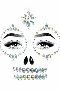 Skeleton Adhesive Face Body Jewels-Body Jewelry-Leg Avenue-Clear-O/S-SEXYSHOES.COM