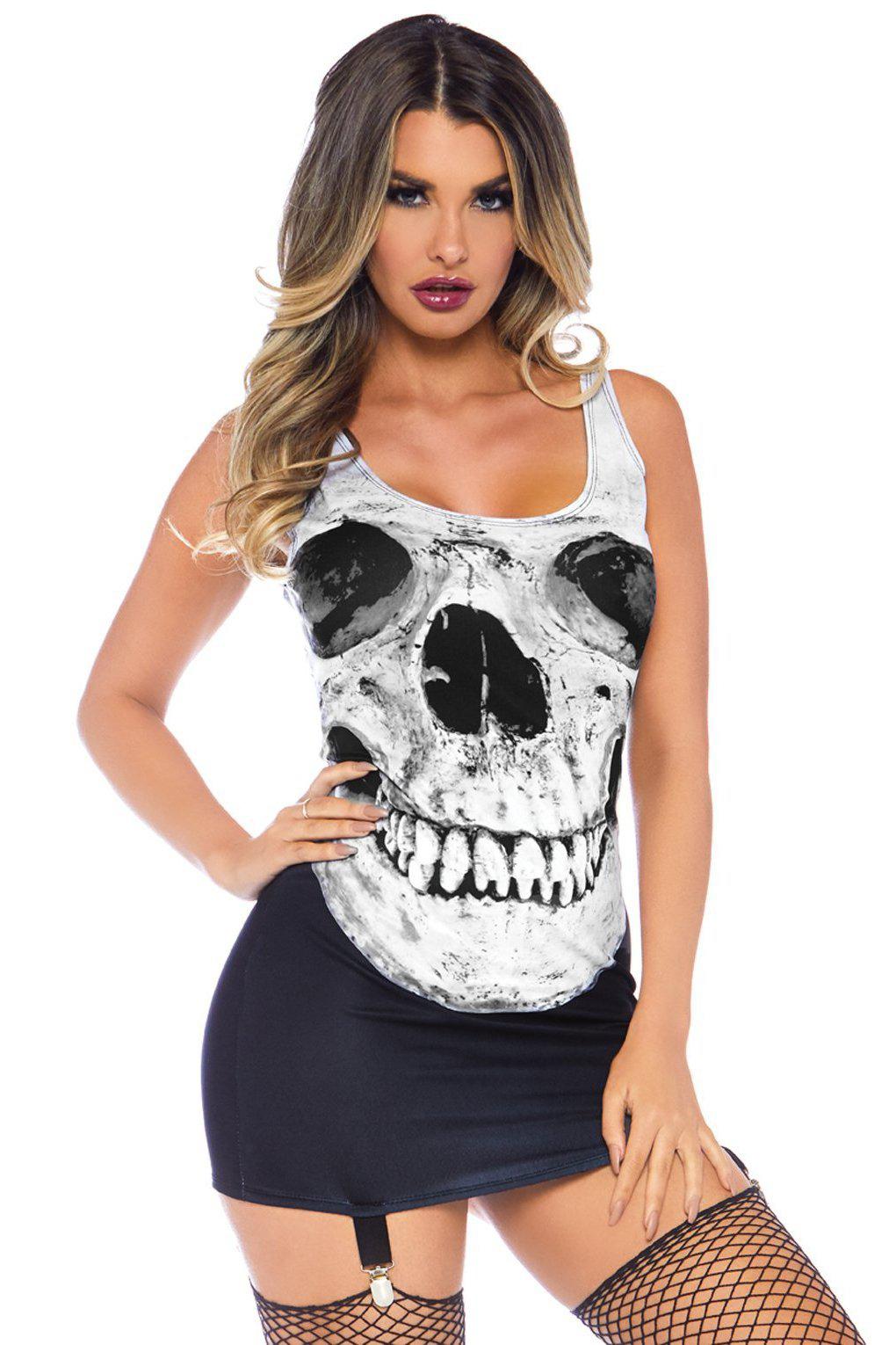 Skull Garter Costume Dress-Other Costumes-Leg Avenue-Black-S/M-SEXYSHOES.COM