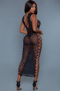 BeWicked Sleeveless Dress With Crisscross Sides & Back in Black 