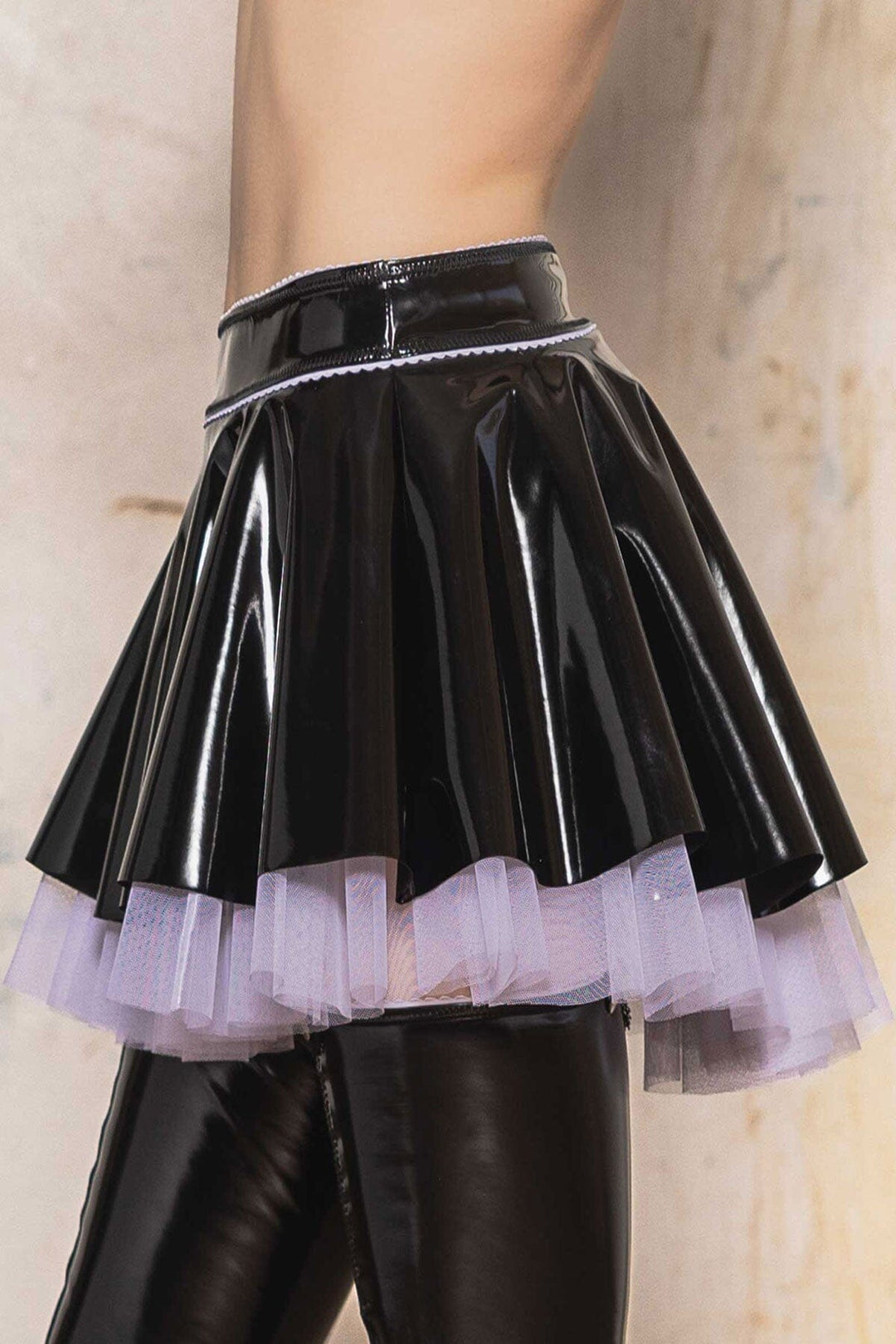 Patrice Catanzaro Snowflake Vinyl Skirt in Black 