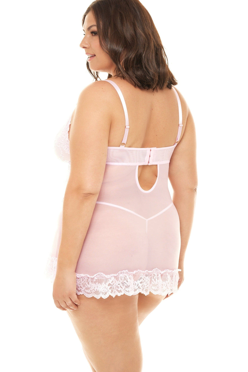 Soft Cup Lacey Babydoll With Bows And G-String-Babydolls-Oh La La Cheri-SEXYSHOES.COM