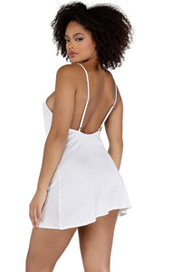 Roma Confidential Soft Satin Chemise in White 