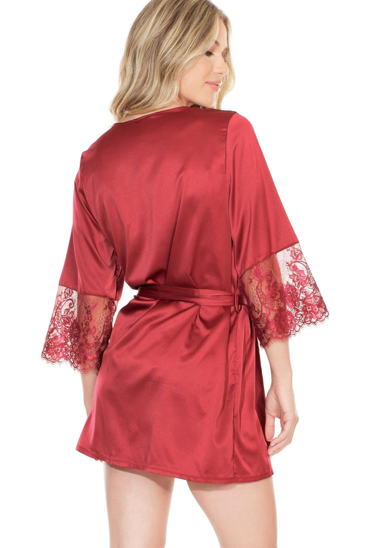 Soft Stretch Satin Robe-Gowns + Robes-Coquette-Red-O/S-SEXYSHOES.COM