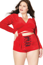 Sparkle Velvet Wrap Crop Top | Plus Size