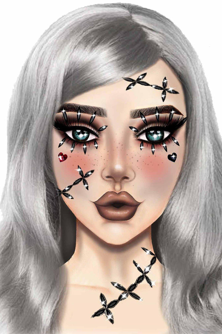 Stitches Adhesive Face Jewels