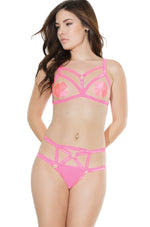 Strappy Bra Set With Matching Panties and Pasties