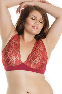 Coquette Stretch Lace Bralette in Red  from SexyShoes.com