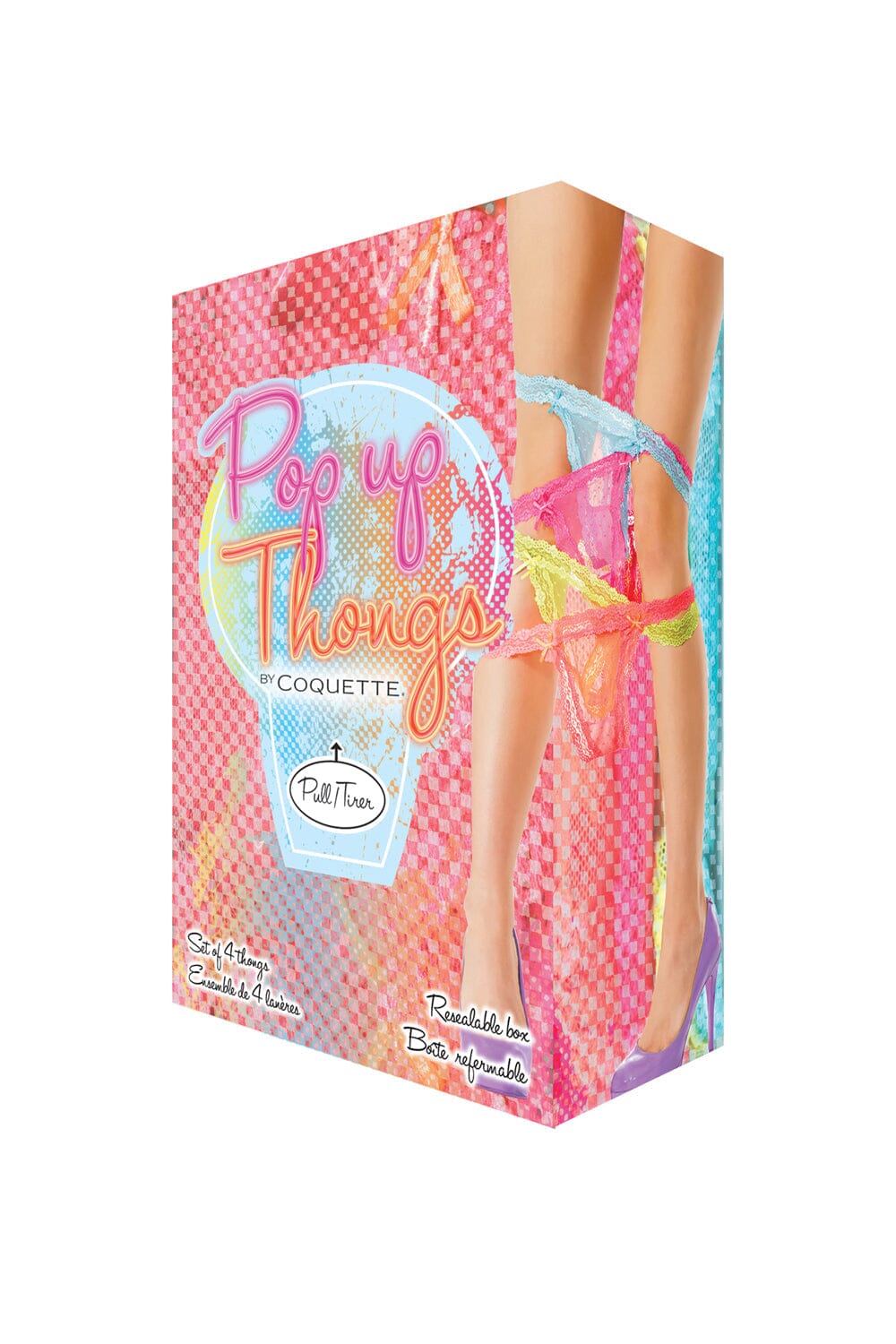 Stretch Lace Thongs With Scalloped Trim-Strings + Thongs-Coquette-Multi-O/S-SEXYSHOES.COM