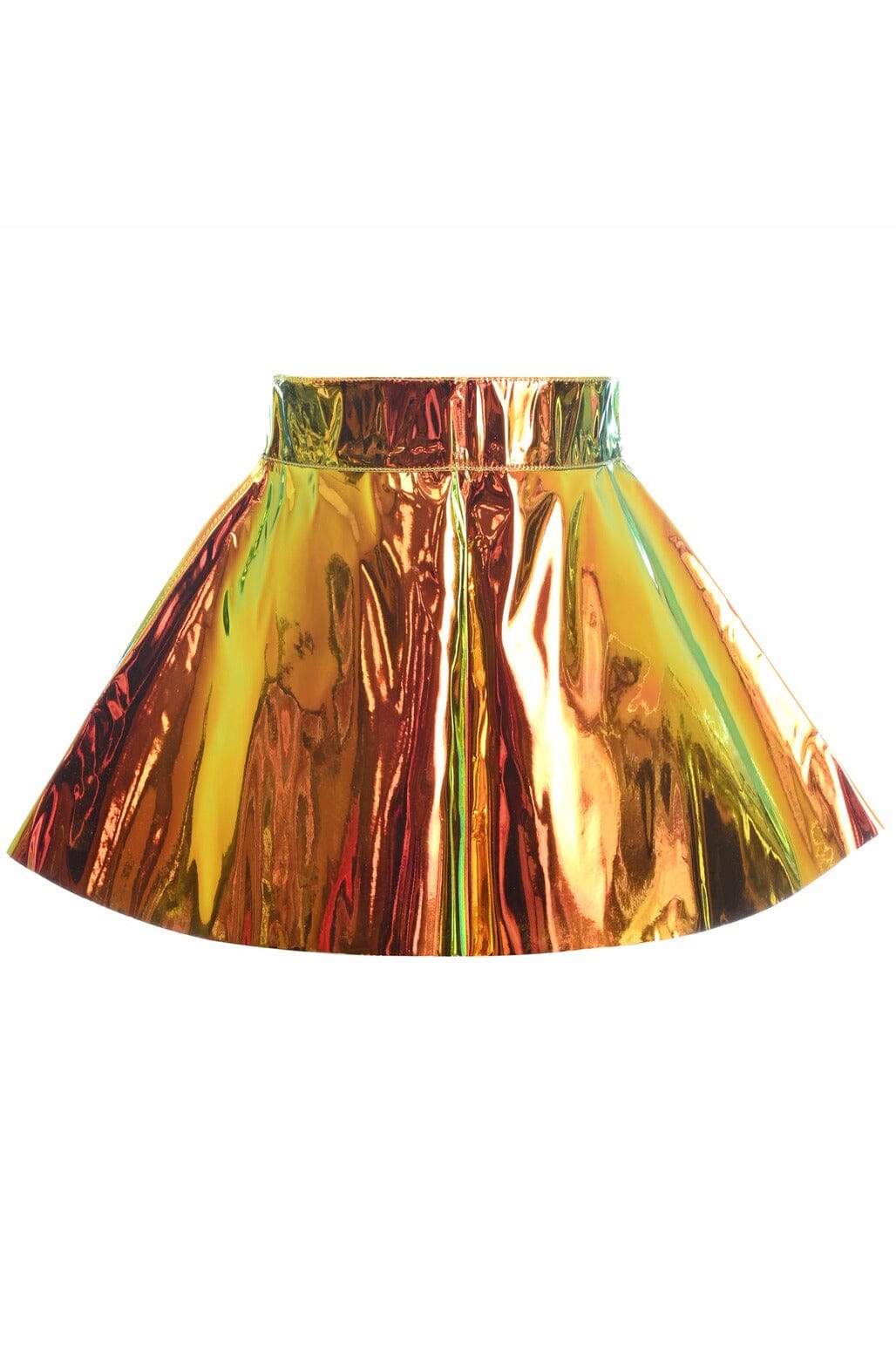 Daisy Corsets Sunset Holo Skater Skirt in Hologram  from SexyShoes.com
