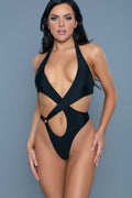 Swimsuit With Criss Cross Front Detail