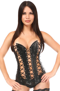 Daisy Corsets Top Drawer Lace Up Steel Boned Over Bust Corset in Black  from SexyShoes.com
