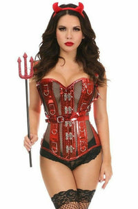 Daisy Corsets Top Drawer 4 PC Sexy Devil Corset Costume in Red  from SexyShoes.com