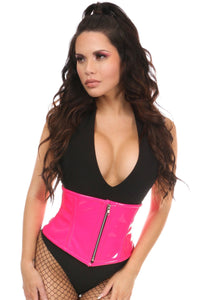 Daisy Corsets Top Drawer Hot Pink Patent Steel Boned Mini Cincher in Pink  from SexyShoes.com
