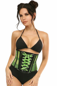 Daisy Corsets Plus Size Neon Patent and Fishnet Underbust Corset in Green  from SexyShoes.com