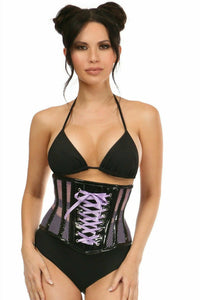 Daisy Corsets Top Drawer Purple Patent & Fishnet Underbust Corset in Purple  from SexyShoes.com