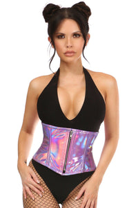 Daisy Corsets Plus Size Steel Boned Mini Cincher in Purple  from SexyShoes.com