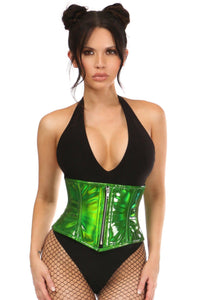 Daisy Corsets Plus Size Steel Boned Mini Cincher in Green  from SexyShoes.com