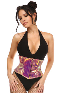 Daisy Corsets Plus Size Steel Boned Mini Cincher in Rainbow  from SexyShoes.com