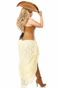 Daisy Corsets Top Drawer 4 PC Sexy Pirate Corset Costume in Brown 