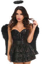Top Drawer 4 PC Sequin Dark Angel Corset Costume