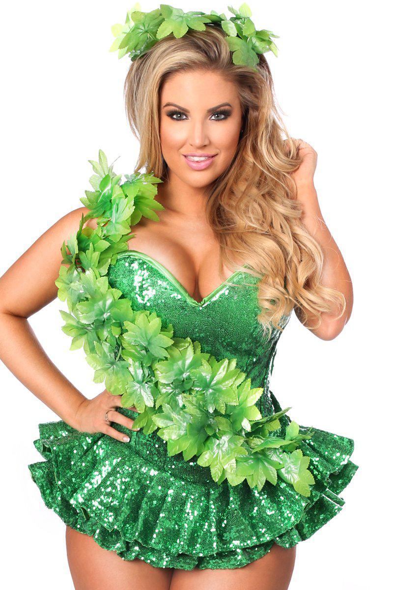 Daisy Corsets Top Drawer Premium Ivy Vixen Corset Costume in Green  from SexyShoes.com