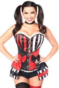 Daisy Corsets Top Drawer 3 PC Jokester Villian Corset Costume in Black  from SexyShoes.com