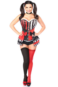 Daisy Corsets Top Drawer 3 PC Jokester Villian Corset Costume in Black 