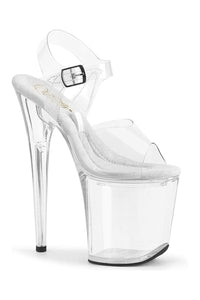 Pleaser TREASURE-808FLA Clear Vinyl Sandal in Clear Vinyl from SexyShoes.com