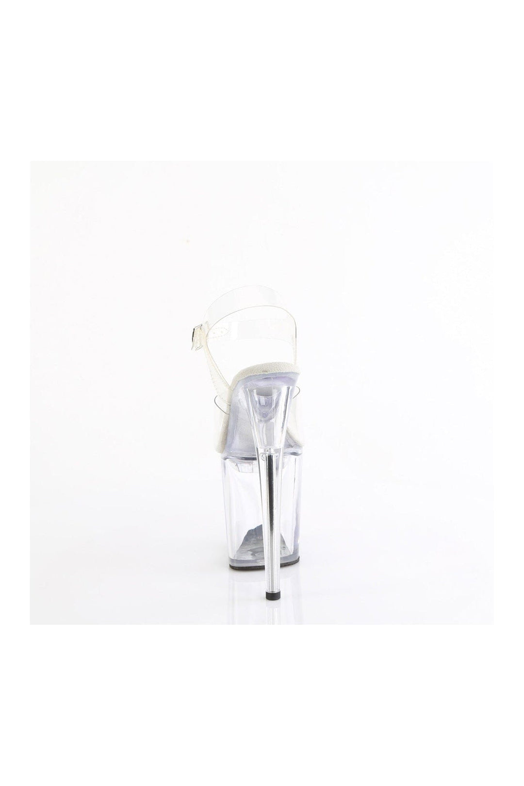 Pleaser TREASURE-808FLA Clear Vinyl Sandal in Clear Vinyl