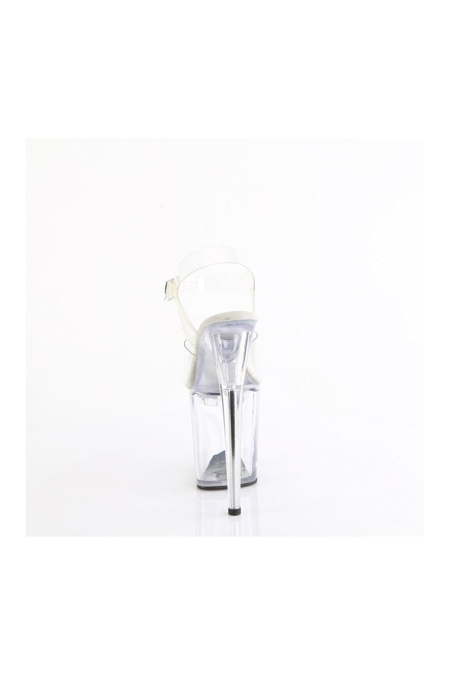 Pleaser TREASURE-808FLA Clear Vinyl Sandal in Clear Vinyl